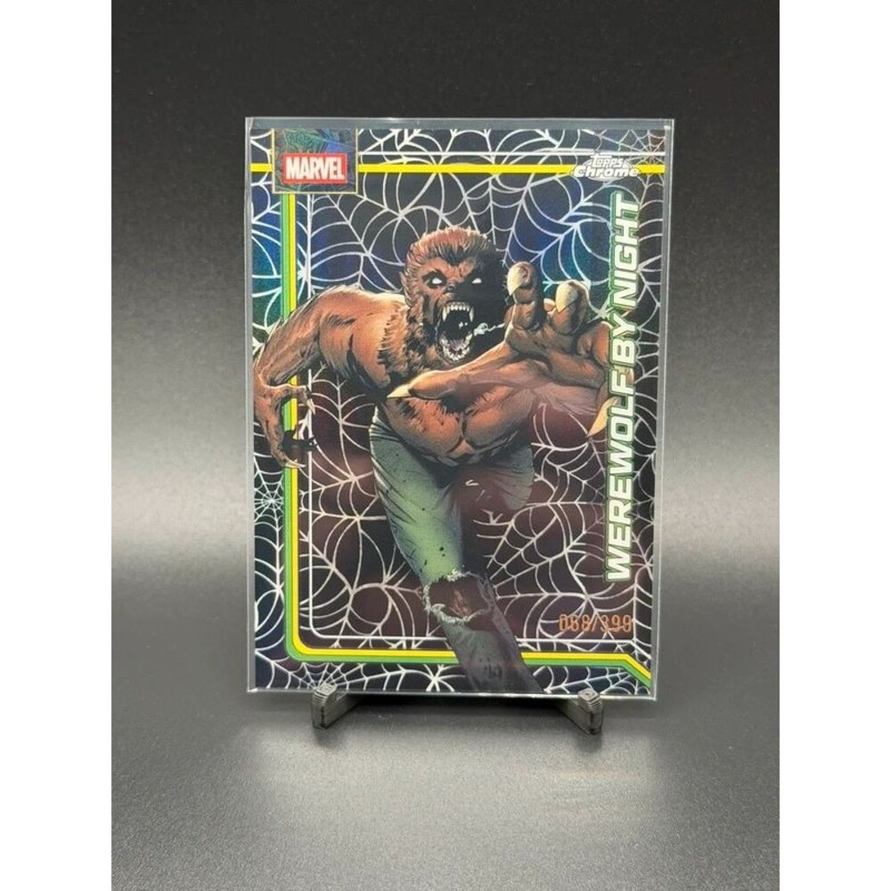 2026 Topps Chrome Marvel Comics Werewolf by Night #195 Spider-Web Refractor 068/